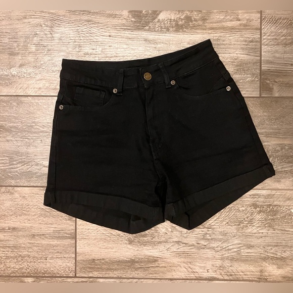 Pants - Classic Black Women's Denim Shorts